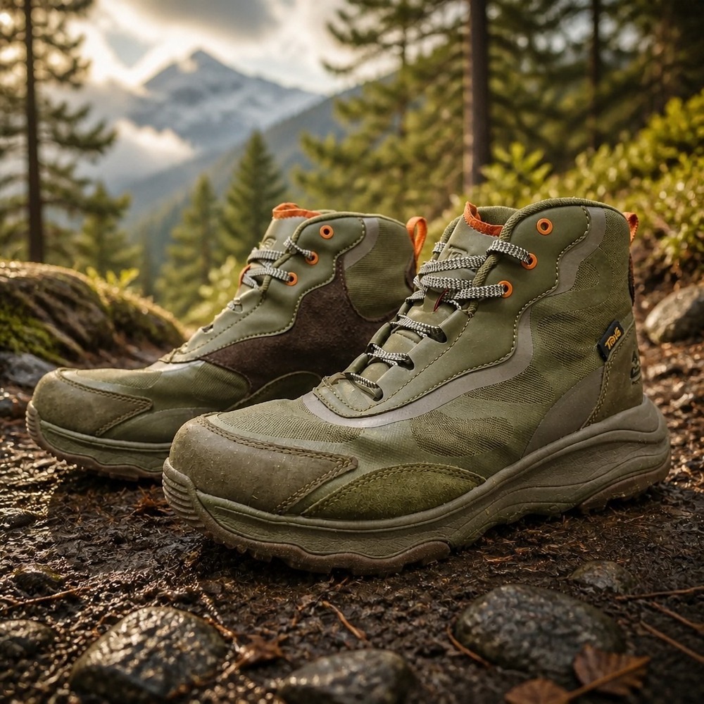 Teva Geotrecca Mid Mens Size 9.5 Hiking Boots Waterproof Geotrecca Olive Green